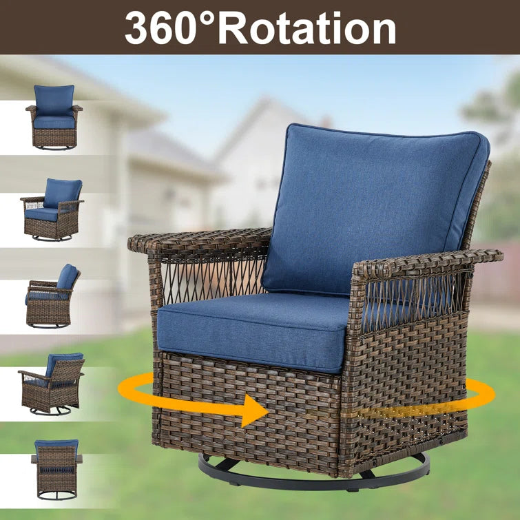 Swivel Patio Chair with Cushions