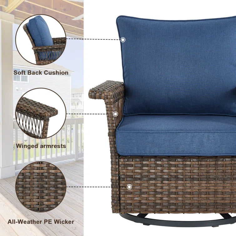Swivel Patio Chair with Cushions
