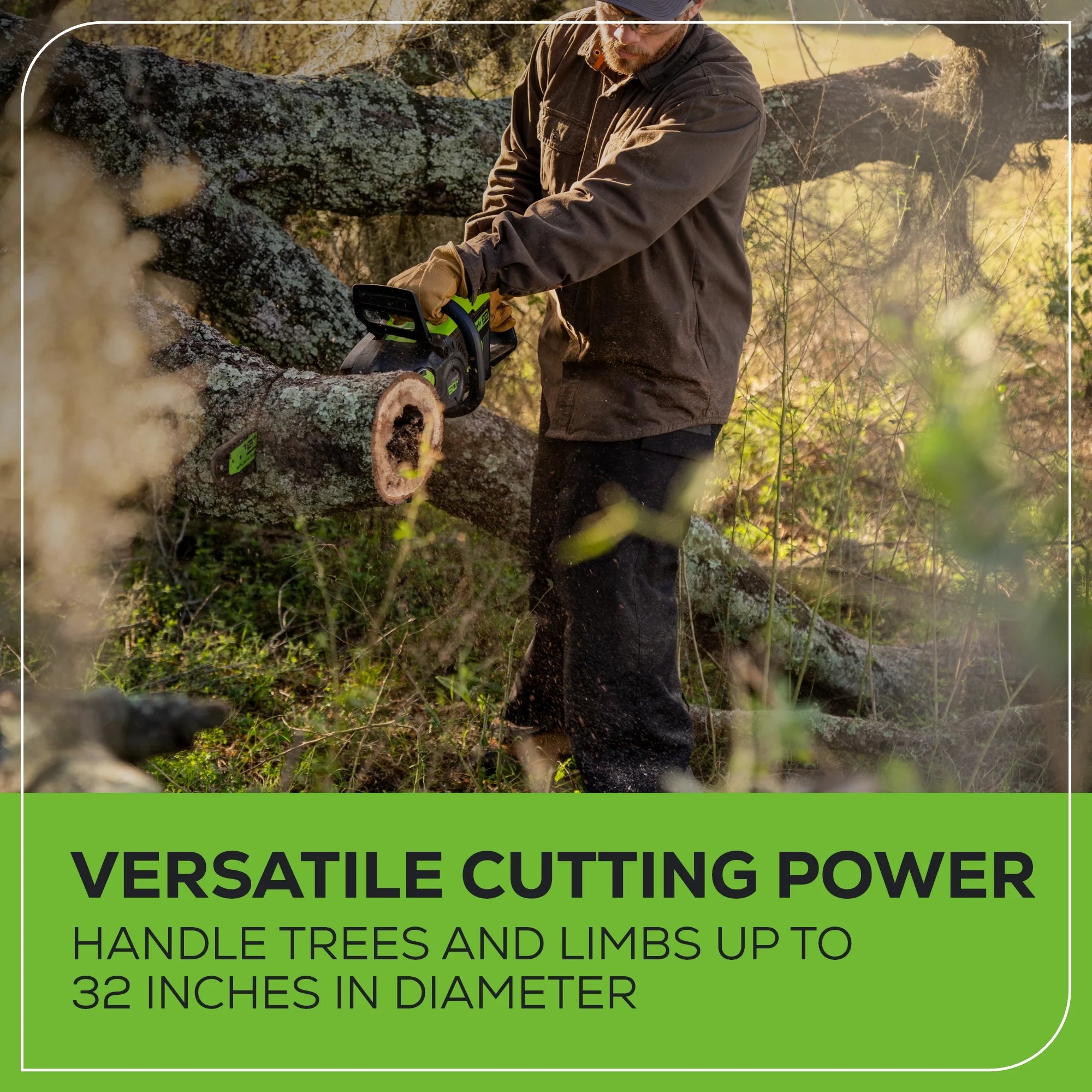 60V Cordless Chainsaw 18-Inch with 5.0Ah Battery and Charger