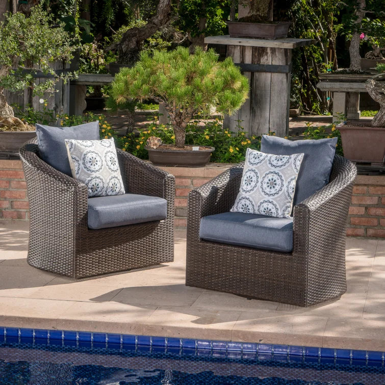 Dierdre Swivel Patio Chair with Cushions