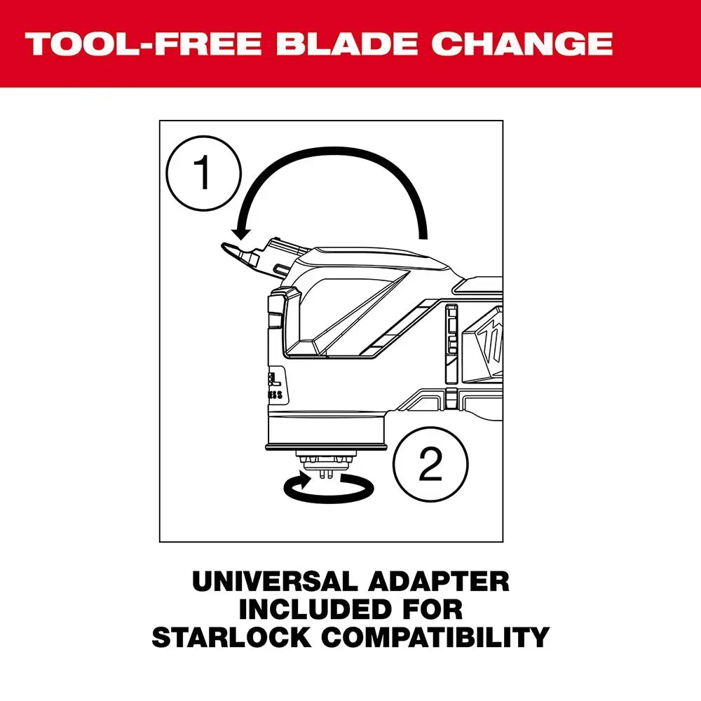Milwakee 2836-21MT 18V FUEL M18 Multi Tool Kit w/ Blade Set - 9 PC