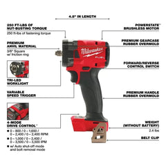 Milwaukee Pre-Sale 2854-21HO M18 FUEL 18V 3/8" Compact Impact Wrench w/ Friction Ring Kit