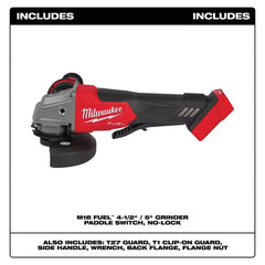 Milwaukee Pre-Sale 2880-20 M18 FUEL 4-1/2" / 5" Grinder Paddle Switch No-Lock - Bare Tool