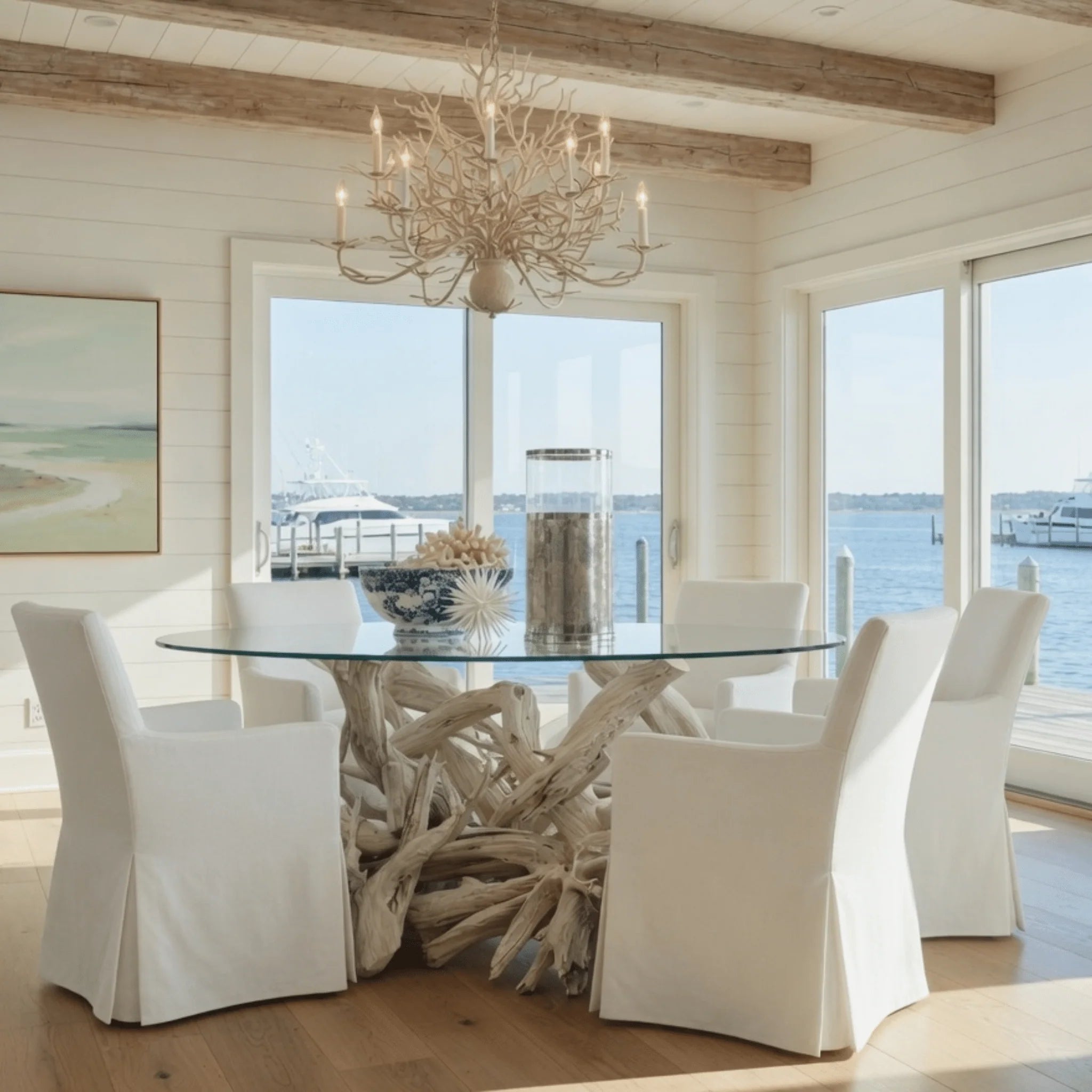 Custom Driftwood Round Dining Table Base