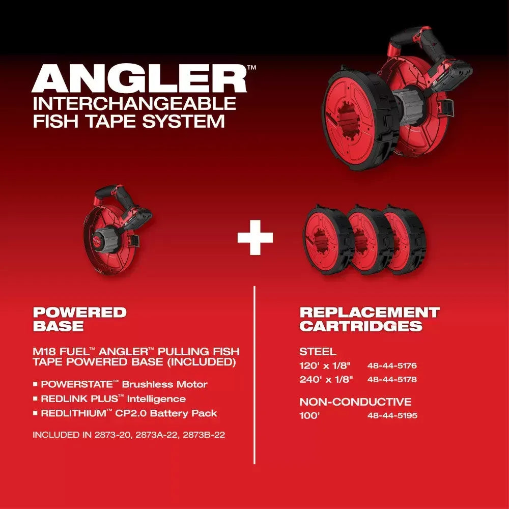 Milwaukee 2873-20P100 M18 FUEL 18V Angler Pulling Fish Tape w/ 100' Polyester