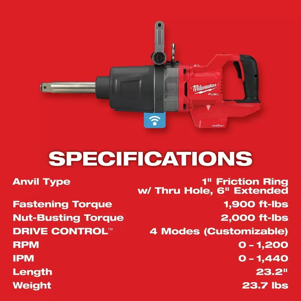 Milwaukee 2869-22HD M18 FUEL 18V 1" D-Handle Anvil High Torque Impact Wrench Kit