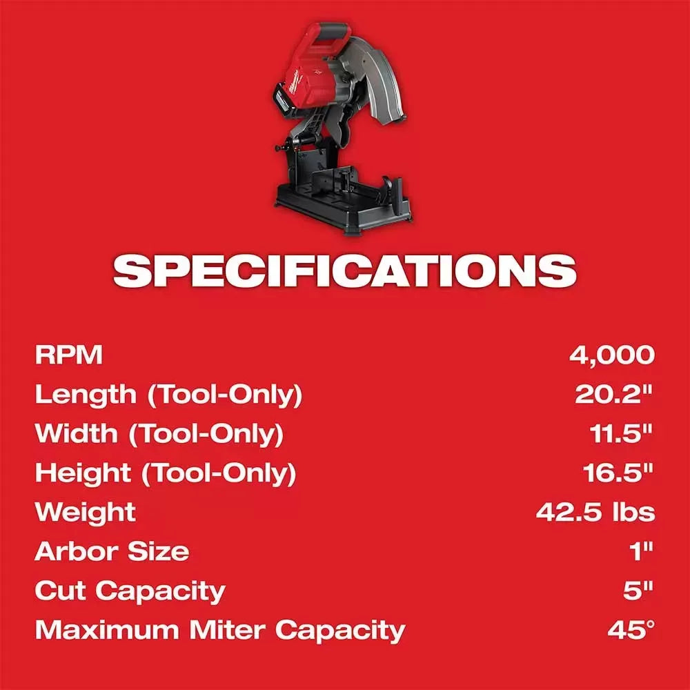 Milwaukee 2990-20 M18 FUEL 14" Li-Ion Brushless Abrasive Chop Saw - Bare Tool