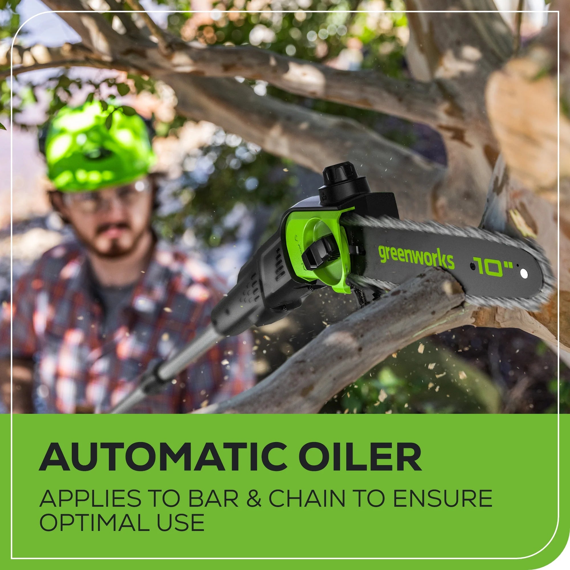 80V Cordless Pole Saw with 14-Foot Reach, 2.0Ah Battery and Charger