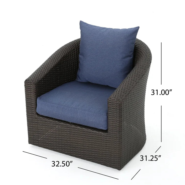 Dierdre Swivel Patio Chair with Cushions