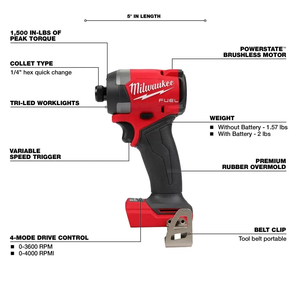 Milwaukee Pre-Sale 2953-20 M18 FUEL 18V 1/4" Hex Cordless Li-Ion Impact Driver -Bare Tool