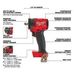 Milwaukee Pre-Sale 2855-20 M18 FUEL 18V 1/2" Impact Wrench w/Friction Ring -Bare Tool