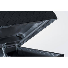 Aluminum Low Profile Saddle Truck Tool Box with Lock, Weather Seal & Sliding Tray for Toyota Tacoma