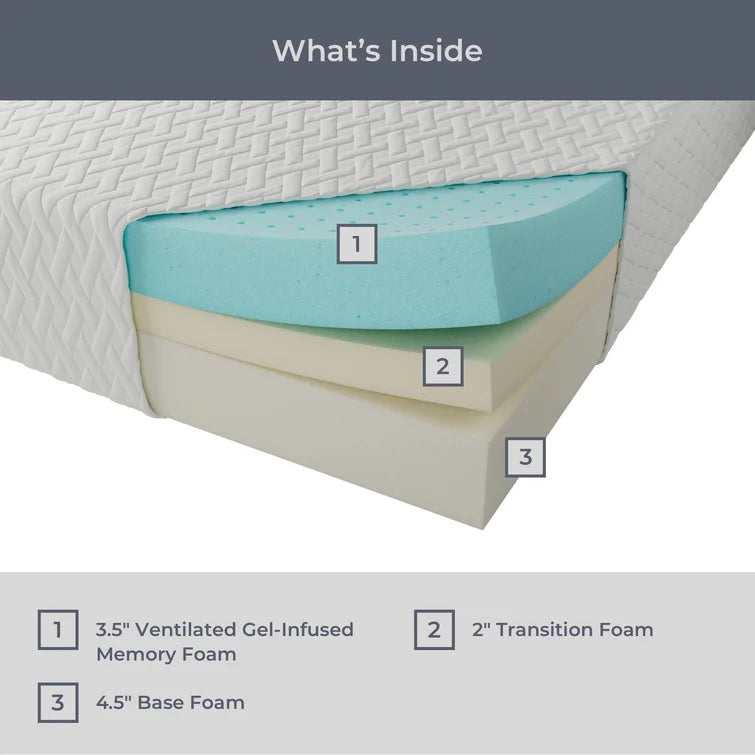 10" Plush Cooling Gel Memory Foam Mattress