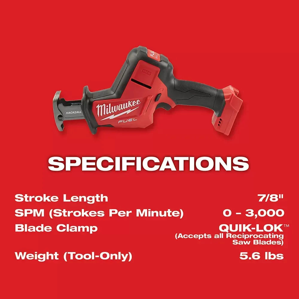 Milwaukee 2719-20 M18 FUEL 18V 7/8-Inch Cordless Hackzall - Bare Tool