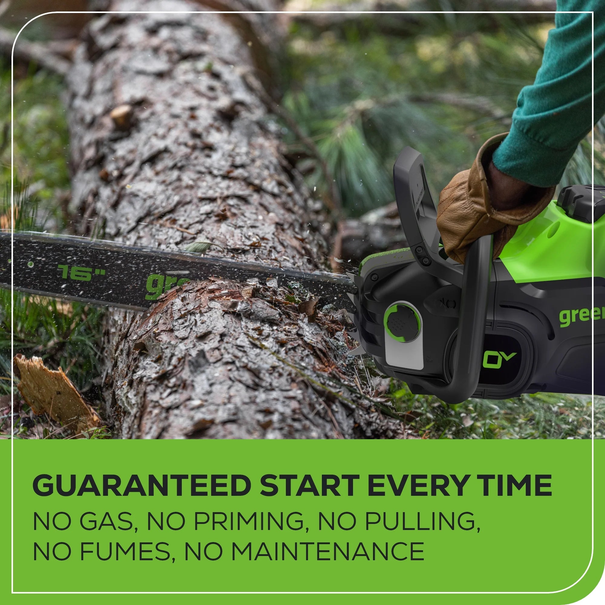 80V Cordless Chainsaw 16-Inch with 2.5Ah Battery and Charger