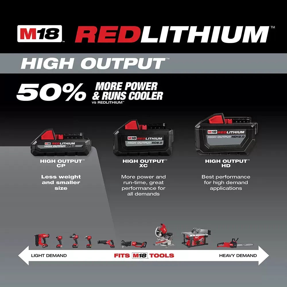 Milwaukee 48-11-1837 M18 18V 3.0Ah REDLITHIUM Compact Battery Pack, 2pk