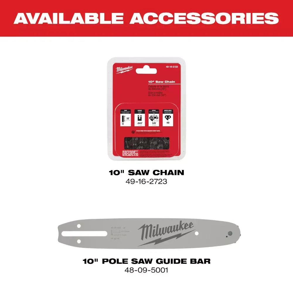 Milwaukee 49-16-2720 M18 FUEL 18V 10-Inch QUIK-LOK Pole Saw Attachment