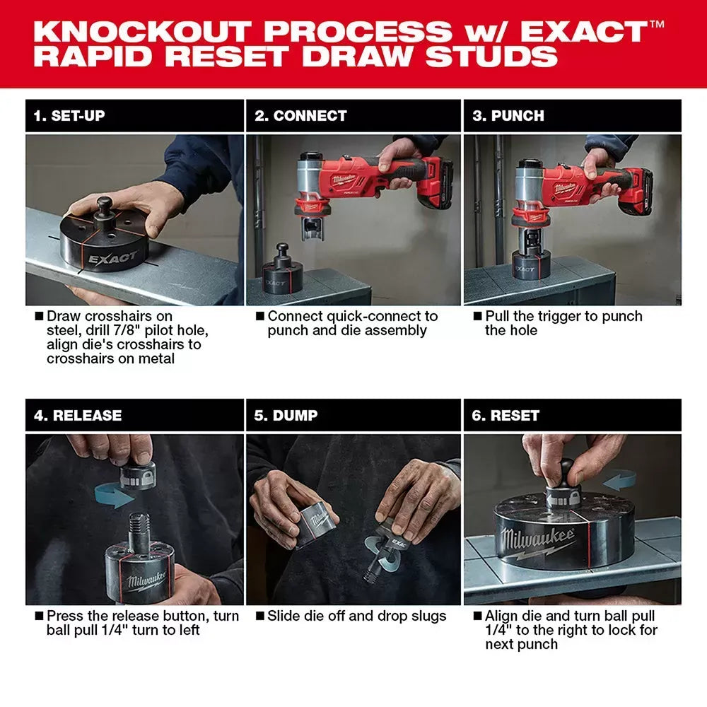 Milwaukee 2677-23 M18 18V 4-Inch 6-Ton Forcelogic Knockout Tool Kit