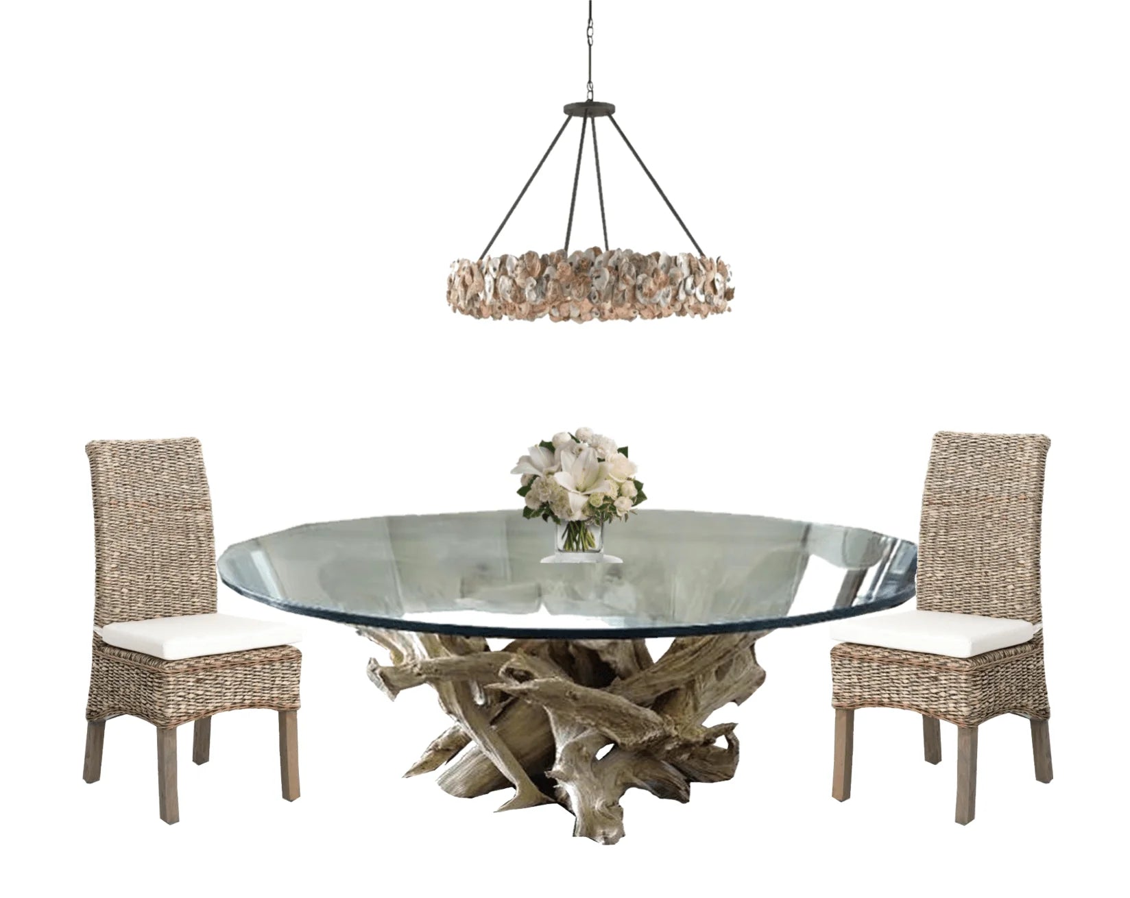 Custom Driftwood Oval Coffee Table Base
