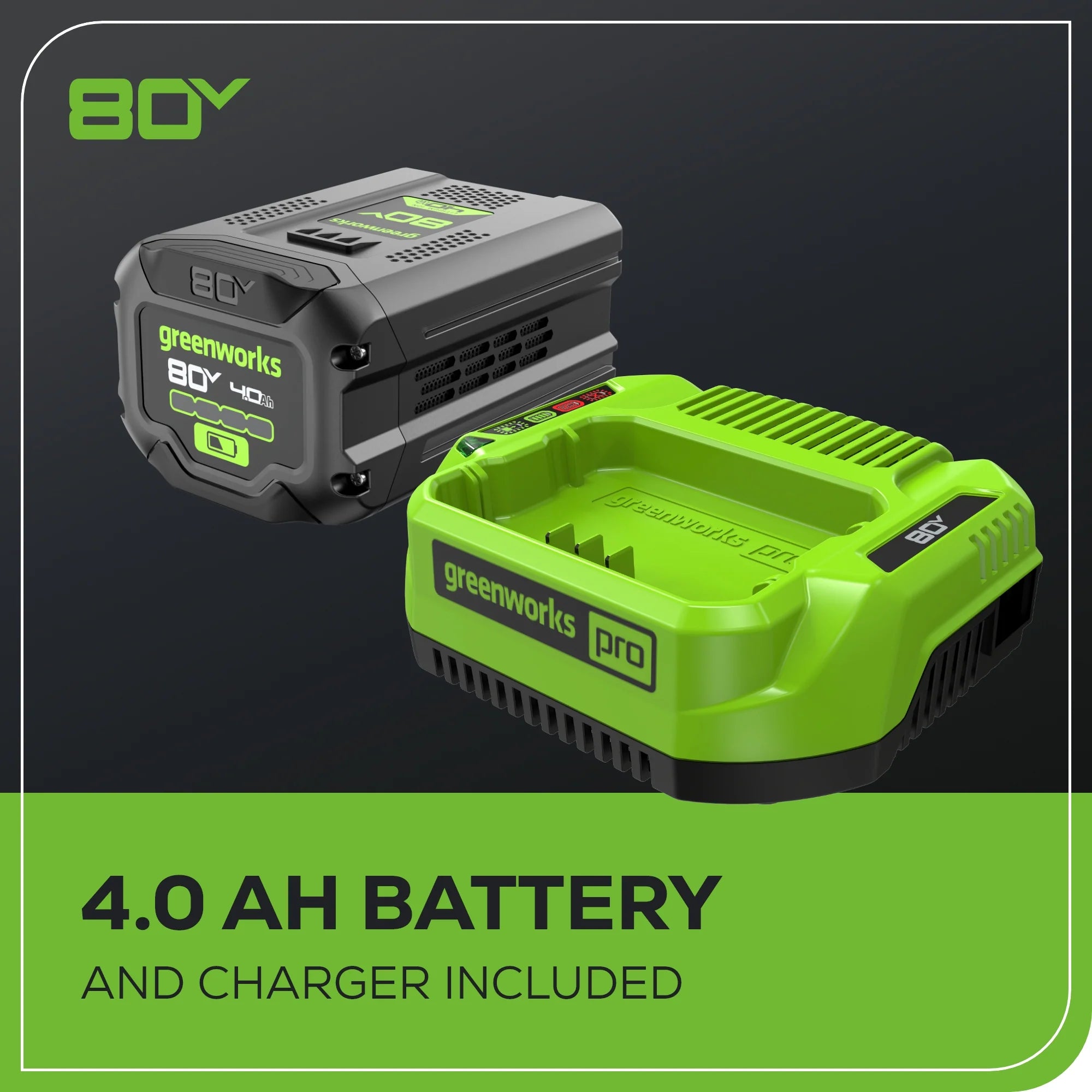 80V Cordless Chainsaw 18-Inch with 4.0Ah Battery and Charger