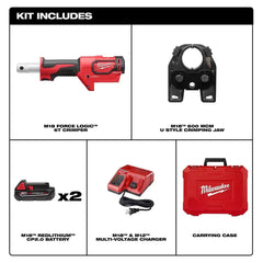 Milwaukee 2679-22 M18 18V 600 Mcm U Style Crimping Jaw w/ Batteries & One Key