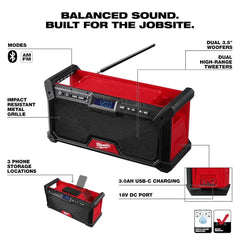 Milwaukee Pre-Sale 2952-20 M18 18V Bluetooth Jobsite Radio - Bare Tool