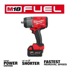 Milwaukee Pre-Sale 2967-22 M18 FUEL 18V 1/2" High Torque Impact Wrench Friction Ring Kit