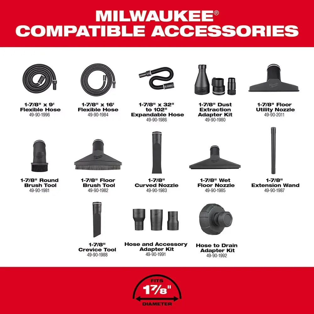 Milwaukee 0920-22HD M18 FUEL 9 Gallon Dual-Battery Wet/Dry Vacuum Kit