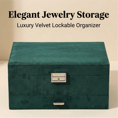 Vintage Premium Velvet Jewelry Box with Lock
