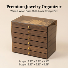 Multi-Layer Walnut Wood Grain Bracelet Jewelry Box