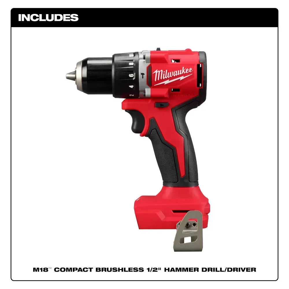 Milwaukee Pre-Sale 3602-20 M18 18V 1/2" Compact Brushless Hammer Drill - Bare Tool