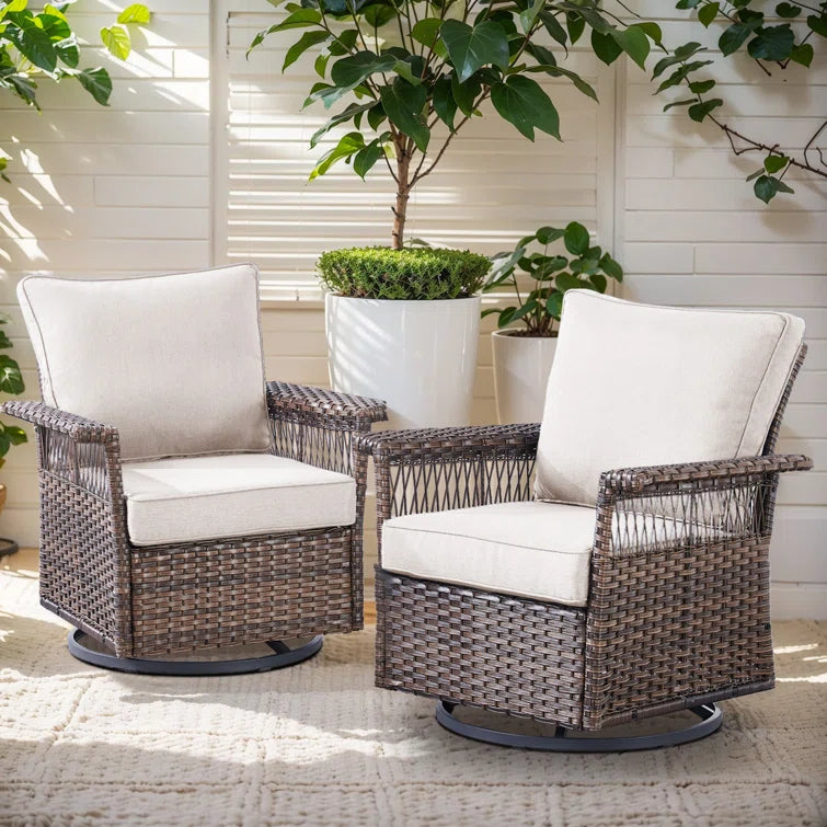 Swivel Patio Chair with Cushions