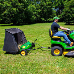 42-Inch Tow-Behind Lawn Sweeper with 24 Cu. Ft. Hopper, Adjustable Brushes for Lawn Mowers & Tractors