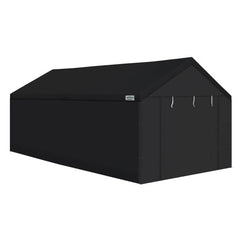 10x20 ft Straight Leg Instant Canopy Tent with Sidewalls, Pop-Up Outdoor Party Shelter & Carport, Black