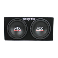 MTX Terminator Dual 12-Inch Loaded Subwoofer Enclosure System with 1500W Mono Amplifier & Complete Amp Installation Kit