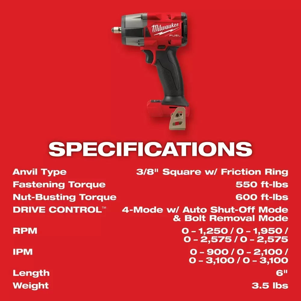 Milwaukee Pre-Sale 2960-20 M18 FUEL 18V 3/8" Cordless Mid-Torque Impact Wrench -Bare Tool