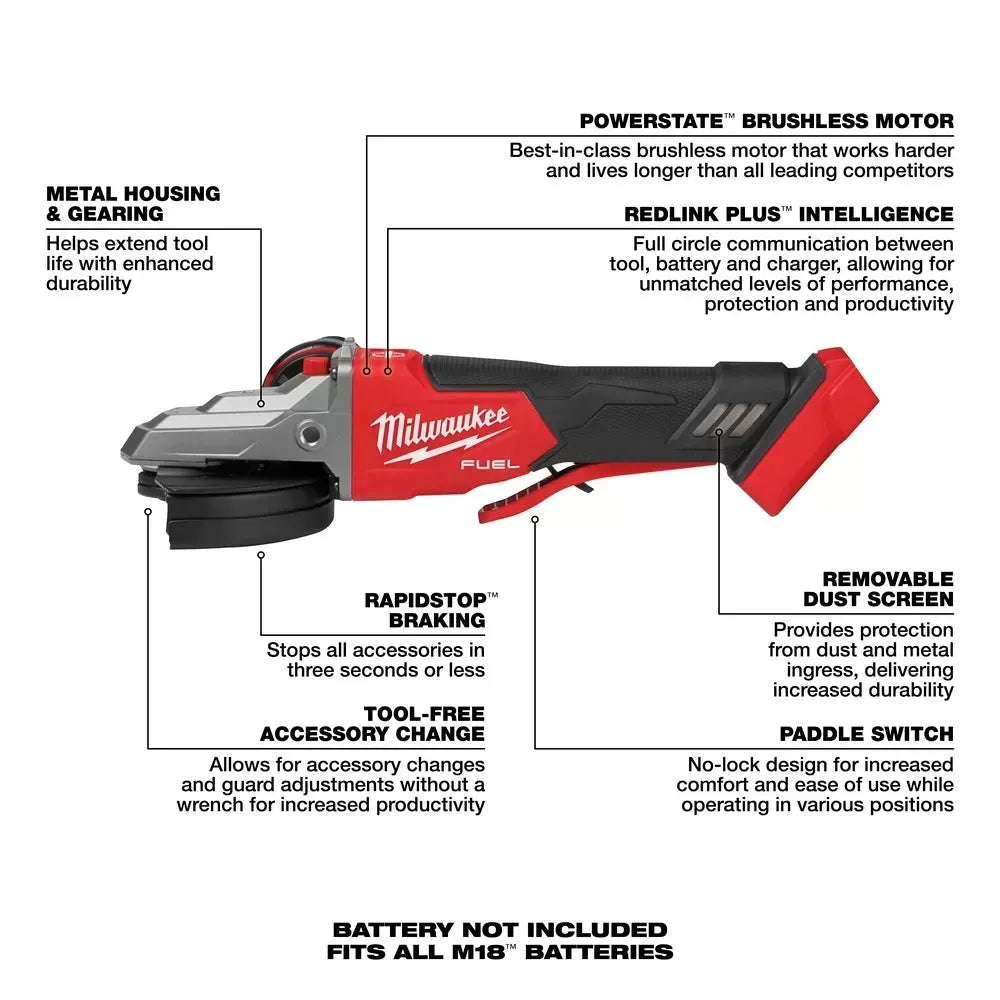 Milwaukee Pre-Sale 2886-20 M18 FUEL 18V 5" Li-Ion Flathead Paddle Grinder - Bare Tool