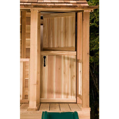 Little Squirt 6x6 ft Wooden Playhouse for Kids, Western Red Cedar Outdoor Playhouse with Screened Windows, Dutch Door & Floor Included