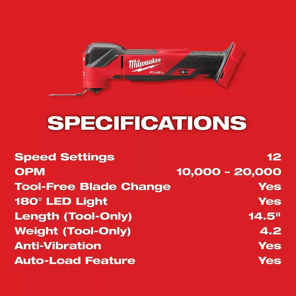 Milwaukee Pre-Sale 2836-21 M18 FUEL 18V Cordless Li-Ion Oscillating Multi Tool Kit